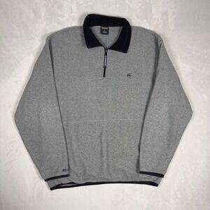 90s Mens Nautica Competition Quarter Zip Fleece Pullover Gorpcore Gray XL